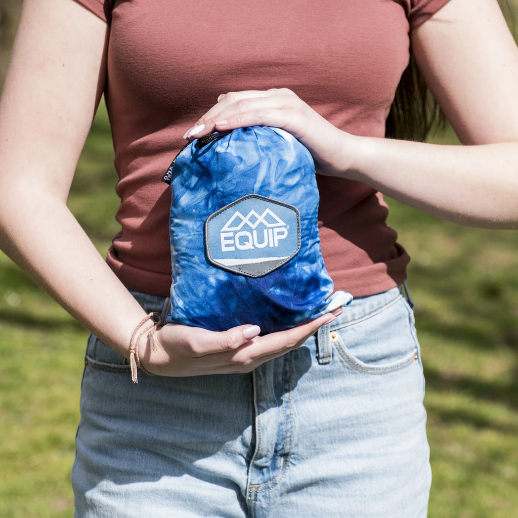 Craft-Dyed™ Recycled Polyester Travel Hammock for One, Navy Blue, Dimensions 108" L x 56" W