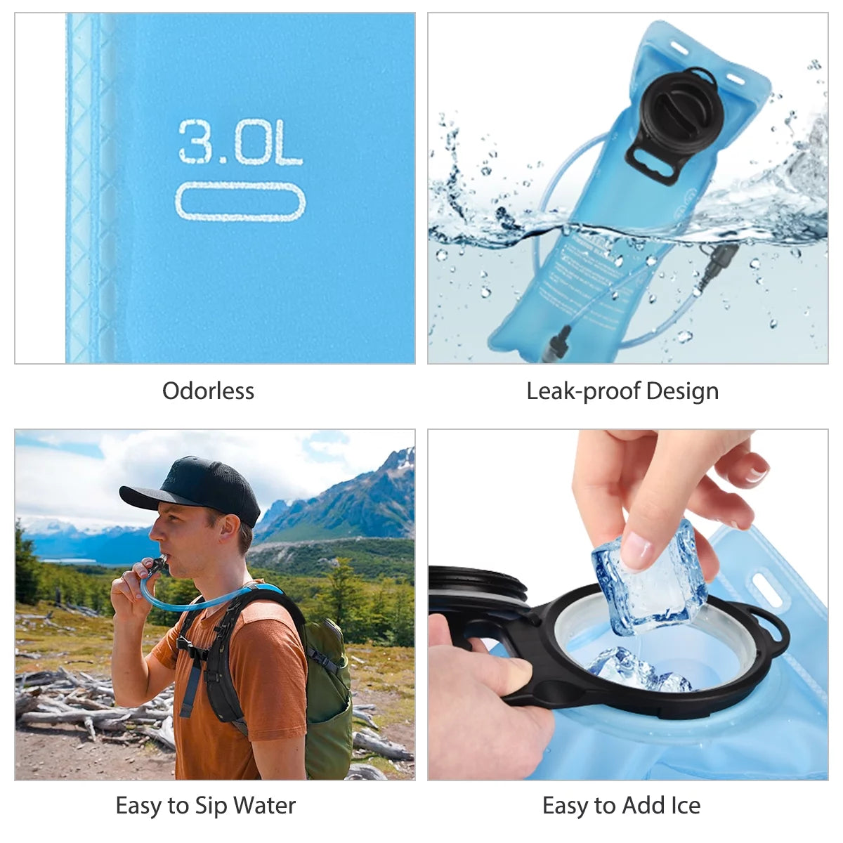 17L Hydration Backpack with 3L TPU Water Bladder - Molle Compatible Hydration Pack for Outdoor Activities such as Hunting, Hiking, Cycling, Climbing, and Running, Tan