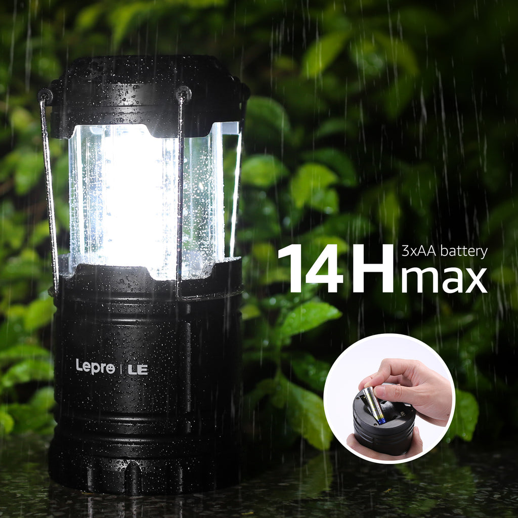 LED Collapsible Camping Lantern Set of 4, High-Intensity Battery-Powered Lights, IPX4 Water-Resistant, Portable Emergency Illumination for Power Outages and Severe Weather Conditions